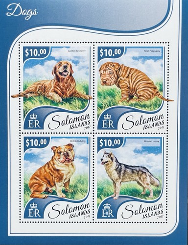 Foglio francobolli cani - foglio, isole